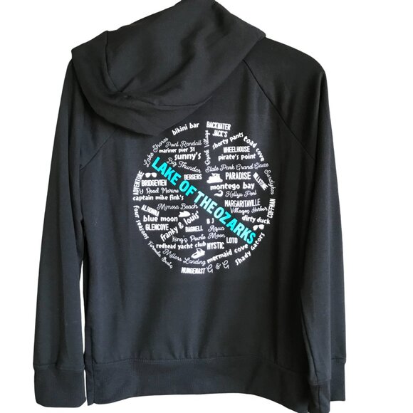 Lake of the Ozarks Hoodie, M: Upcycled Pullover Sweatshirt, Landmarks Marinas - Picture 1 of 14